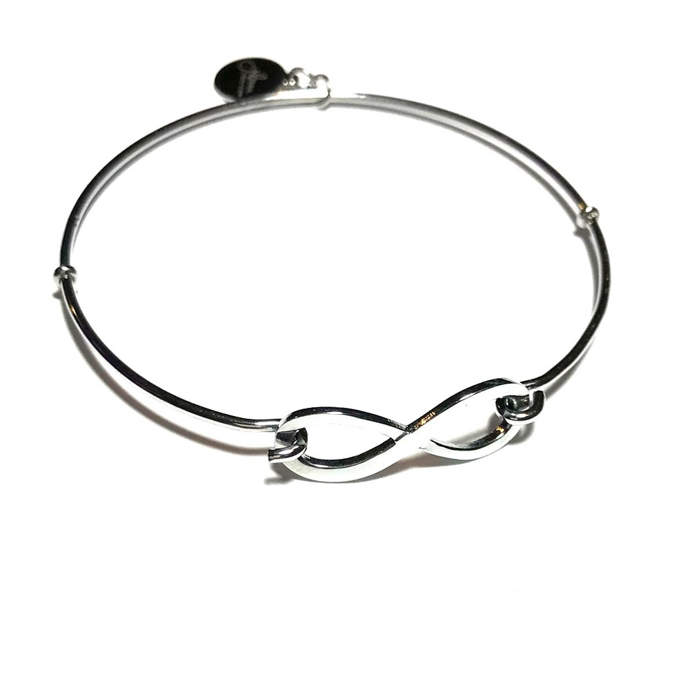 Jilzara Silver Infinity Easy Open Charm Bangle EUC